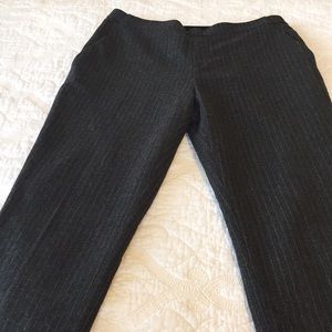 Uniqlo Gray Pinstripe Wool Blend Pull On Pants